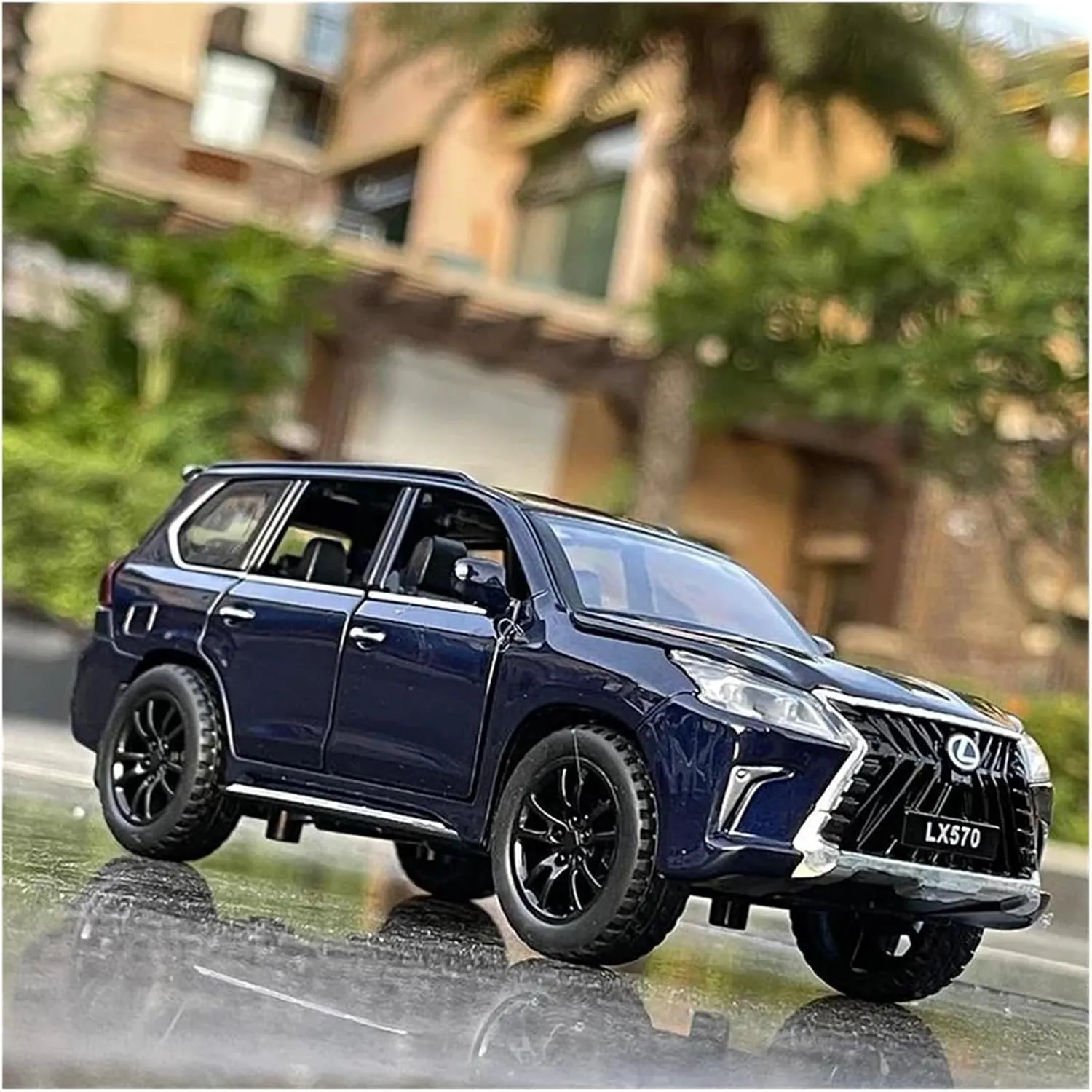 1 32 for Lexus LX570 SUV Alloy Car Model Diecasts Simulation Metal Vehicles Car Model Enthusiasts Collections Classic Cars Collectible(Blue)