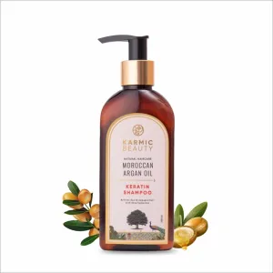 100% Organic Moroccan Argan Oil & Hydrolyzed Keratin Shampoo | For Dry, Damaged & Colored Hair | Repairs & Nourishes Hair | Sulfates, Silicones & Parabens Free | 200 ml