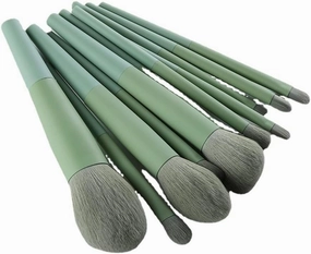 11PCS Pale Green Daily Makeup Brush Set Complete Kit Cosmetics Beauty Foundation Eye Concealer Blush Brush Makeup Brush Tool