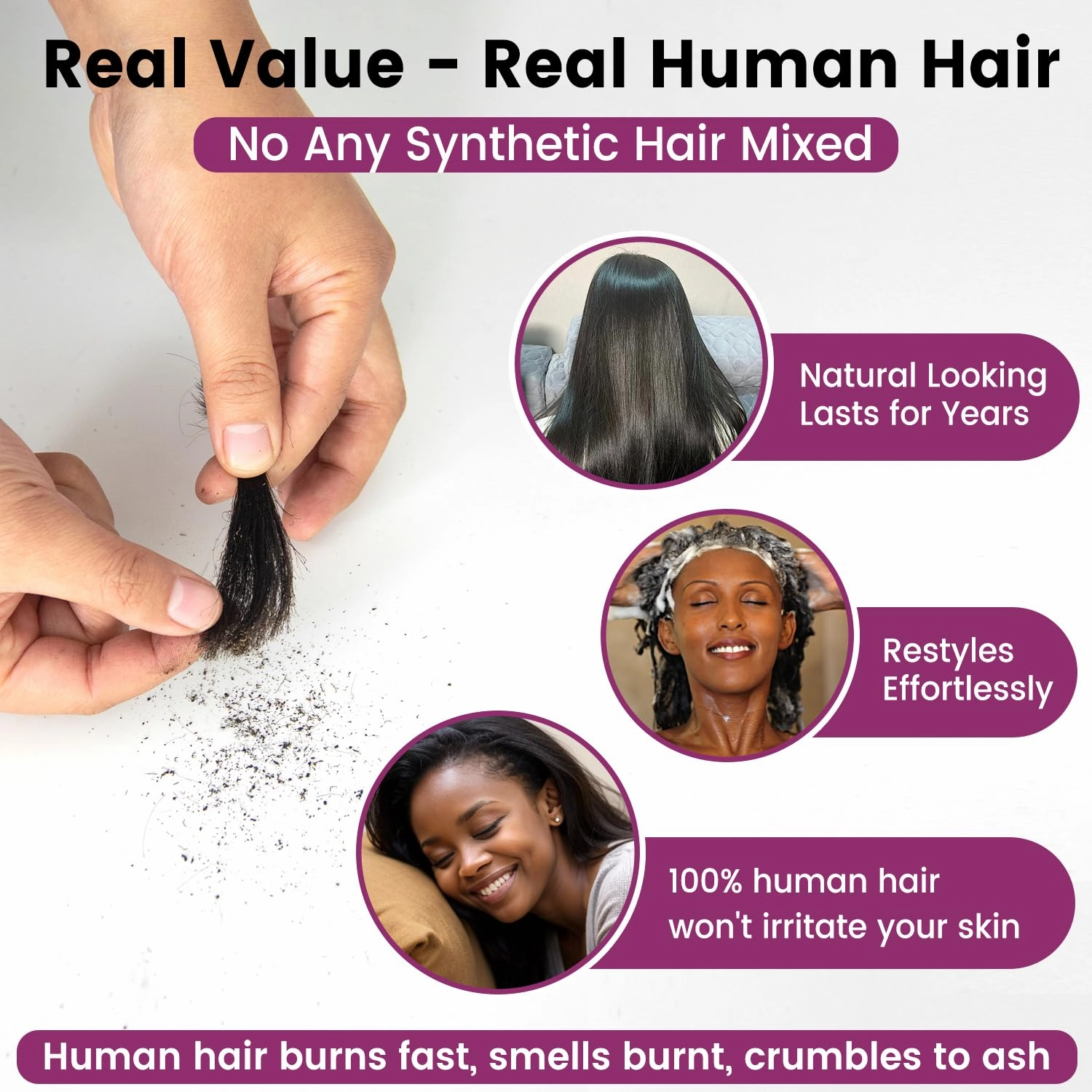 13x4 HD Lace Frontal - Invisible Ultra Thin Human Hair, Super Soft Brazilian Virgin Body Wave, Swiss HD Lace for Black Women, Natural Hairline, 24 Inch