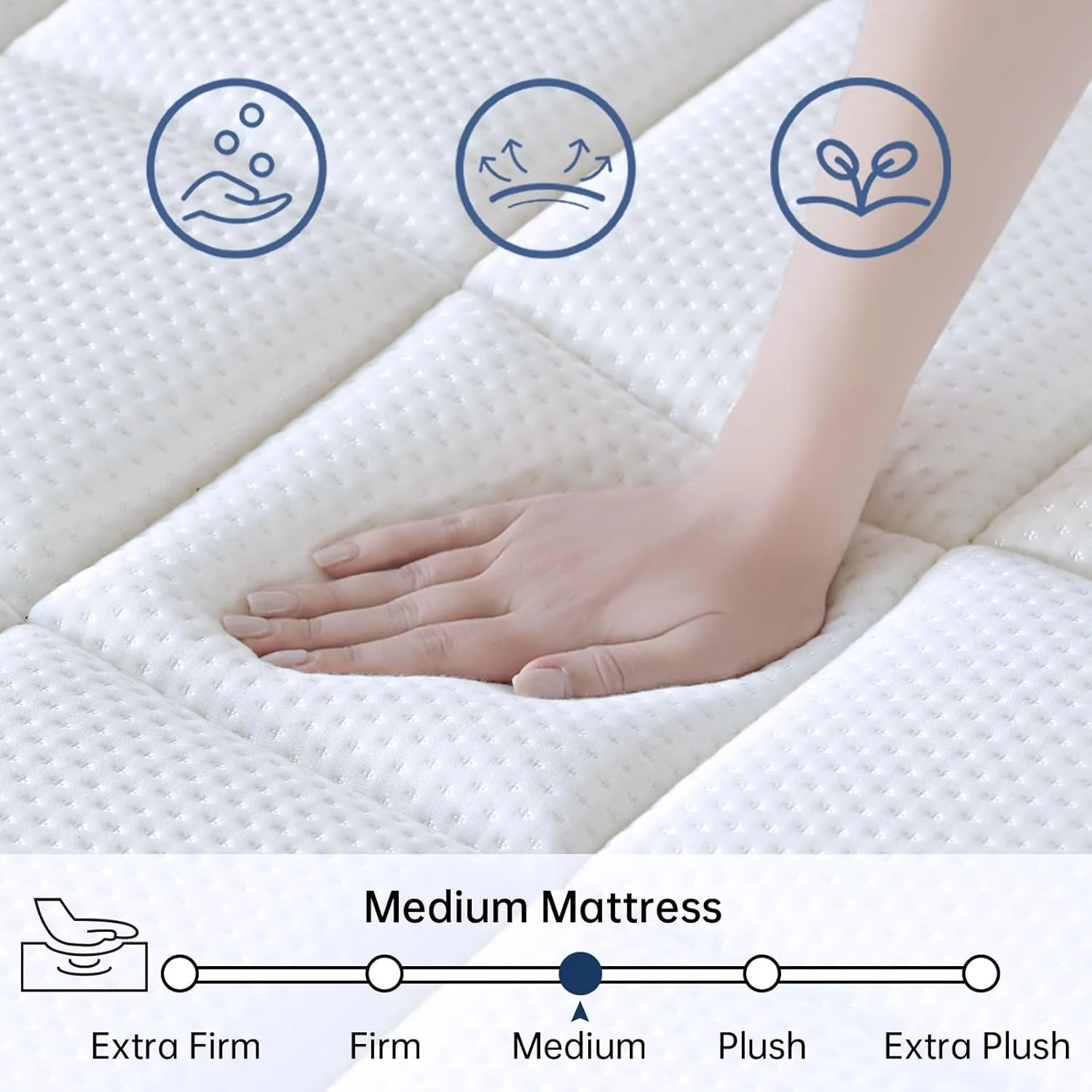 14 Inch Cal King Mattress in a Box, California King Mattress,Medium Ultimate Motion Isolation with Memory Foam and Pocket Spring, Strong Edge Support