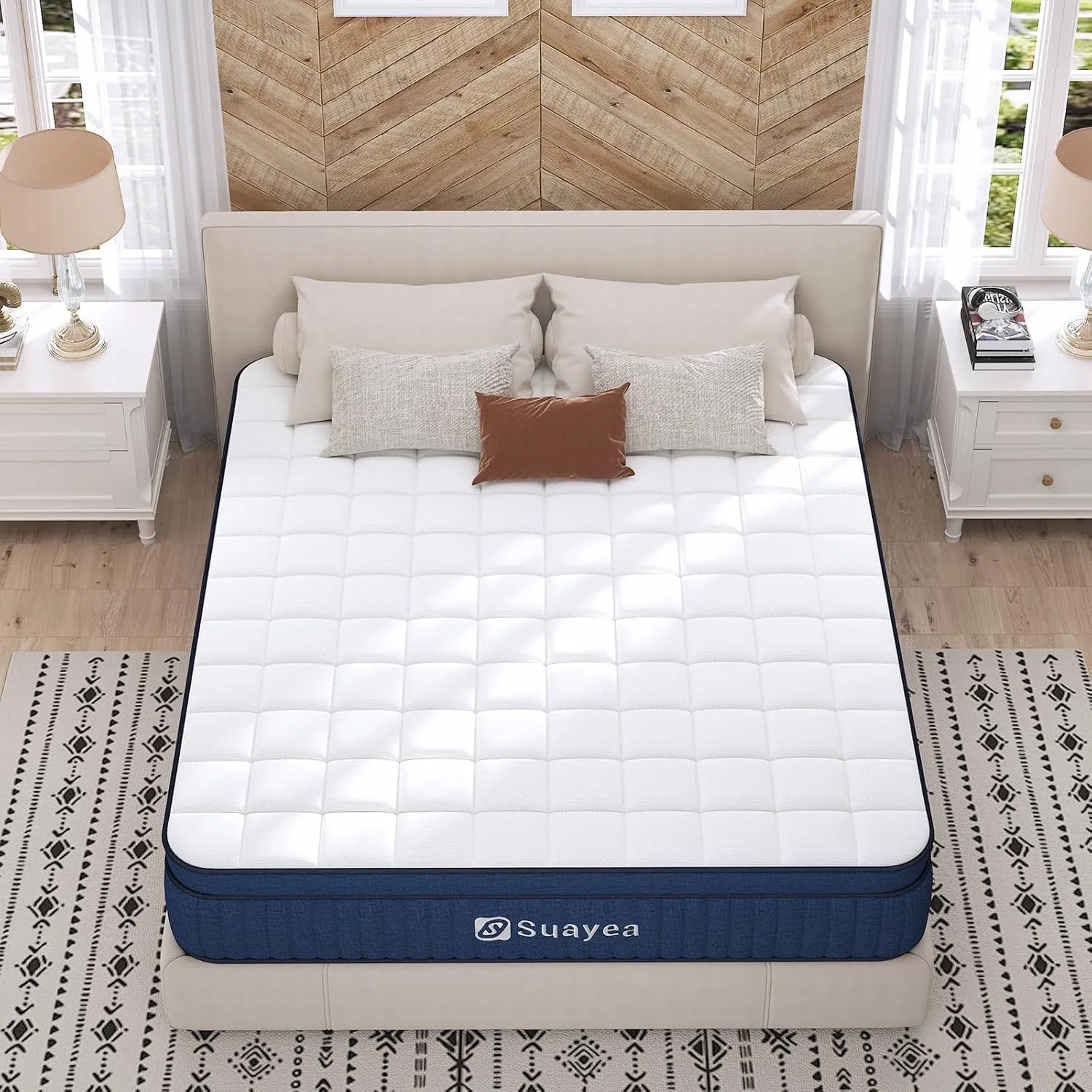 14 Inch Cal King Mattress in a Box, California King Mattress,Medium Ultimate Motion Isolation with Memory Foam and Pocket Spring, Strong Edge Support