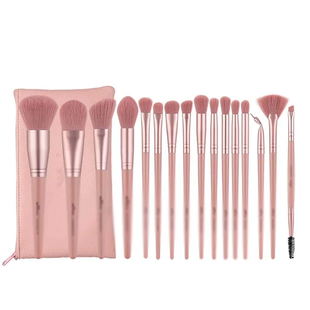 16Pcs Professional Makeup Brushes Set with Bag for Eyeshadow Foundation Blush Powder Eyeliner Eyelash Lip Make Up Brush