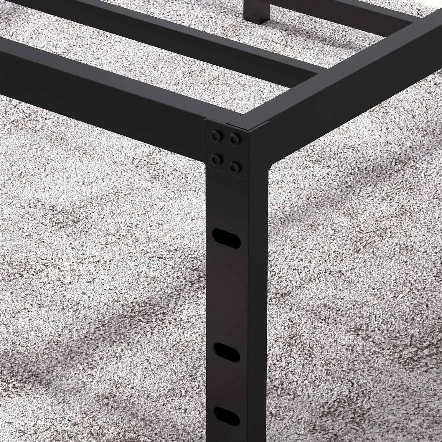 18 Inch Tall 3500lbs Heavy Duty Bed Frame Metal Platform/Maximum Storage/Mattress Foundation/Steel Slats Support/Noise Free/Box Spring Replacement,Queen