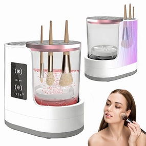 2025 New Makeup Brush Washer Machine,Abnaok 3 in 1 Electric Makeup Brush Cleaner and Dryer for Women,Automatic Makeup Brush Cleaner,Suitable for All Types Brushes,Portable and Easy to Use