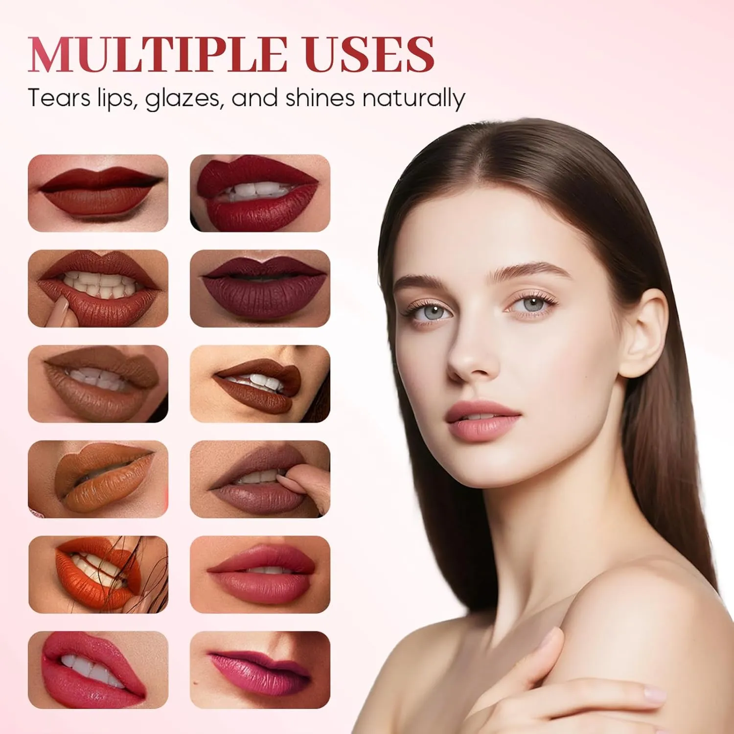 4 PCS Lips Staining Lip Oil, 2025 Upgrade Korean Lip Oil Stain, Long-Lasting Moisturizing Lip Oils, Waterproof No Fading Glossy Lip Stain Non-stick Lip Glaze Lipstick Matte (J516 B36# B16# B26#)