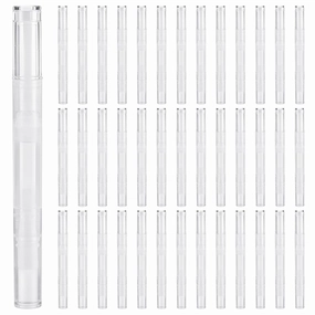40 Pack Transparent Twist Pens, 3 ML Empty Cuticle Oil Pen with Brush Tip Nail Oil Pen Cosmetic Lip Gloss Containers Applicators Eyelash Growth Liquid Tube