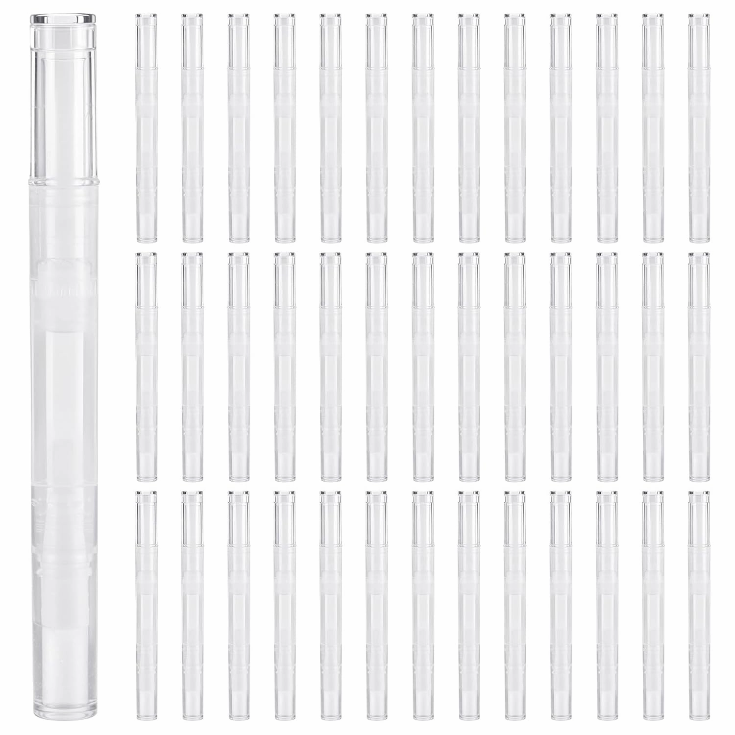 40 Pack Transparent Twist Pens, 3 ML Empty Cuticle Oil Pen with Brush Tip Nail Oil Pen Cosmetic Lip Gloss Containers Applicators Eyelash Growth Liquid Tube