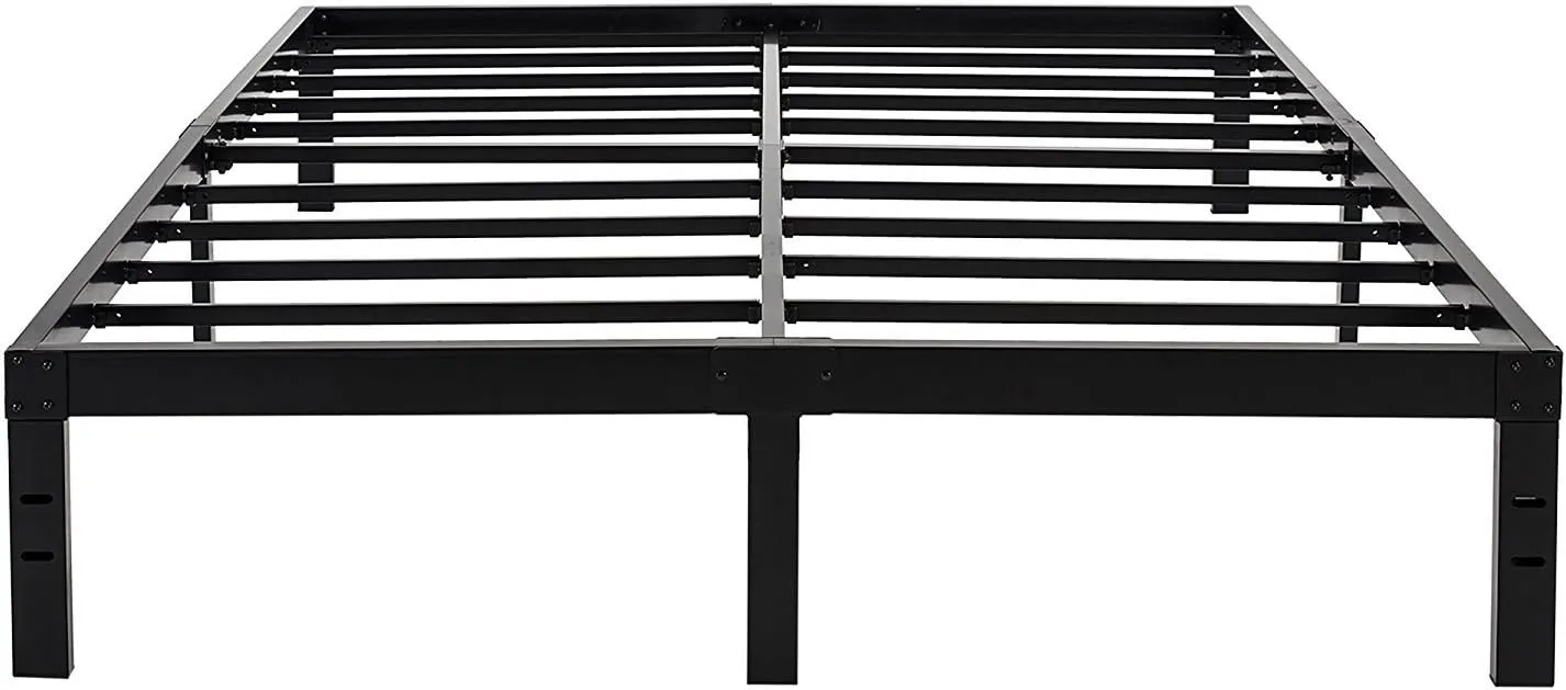 45MinST 14 Inch Reinforced Platform Bed Frame/3500lbs Heavy Duty/Easy Assembly Mattress Foundation/Steel Slat/Noise Free/No Box Spring Needed, Queen