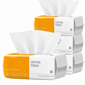 4 Pack Face Towels Disposable,100 Count Ultra Thick Disposable face towels Facial Wash Cloth for Sensitive Skin, Face Clean Towels, Lint- free Facial Tissue