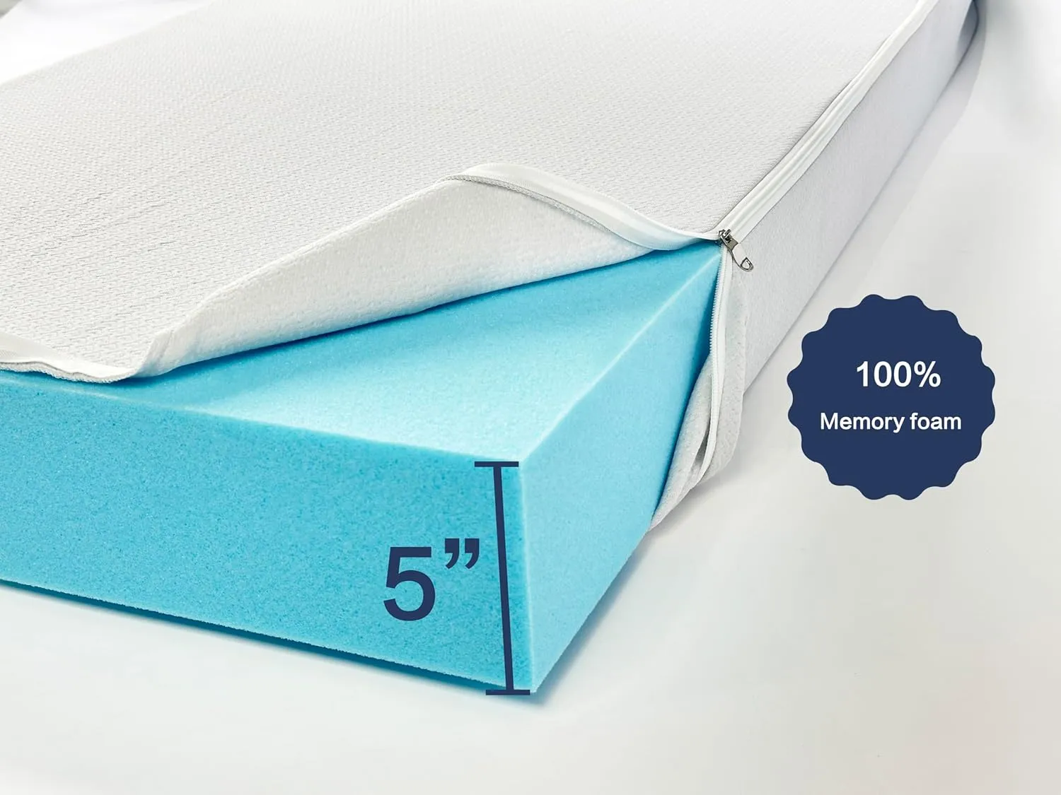 5 inch 100% Memory Foam Crib and Toddler Mattress, Waterproof Cover,Fits All Standard Crib & Toddler Beds (Mattress)