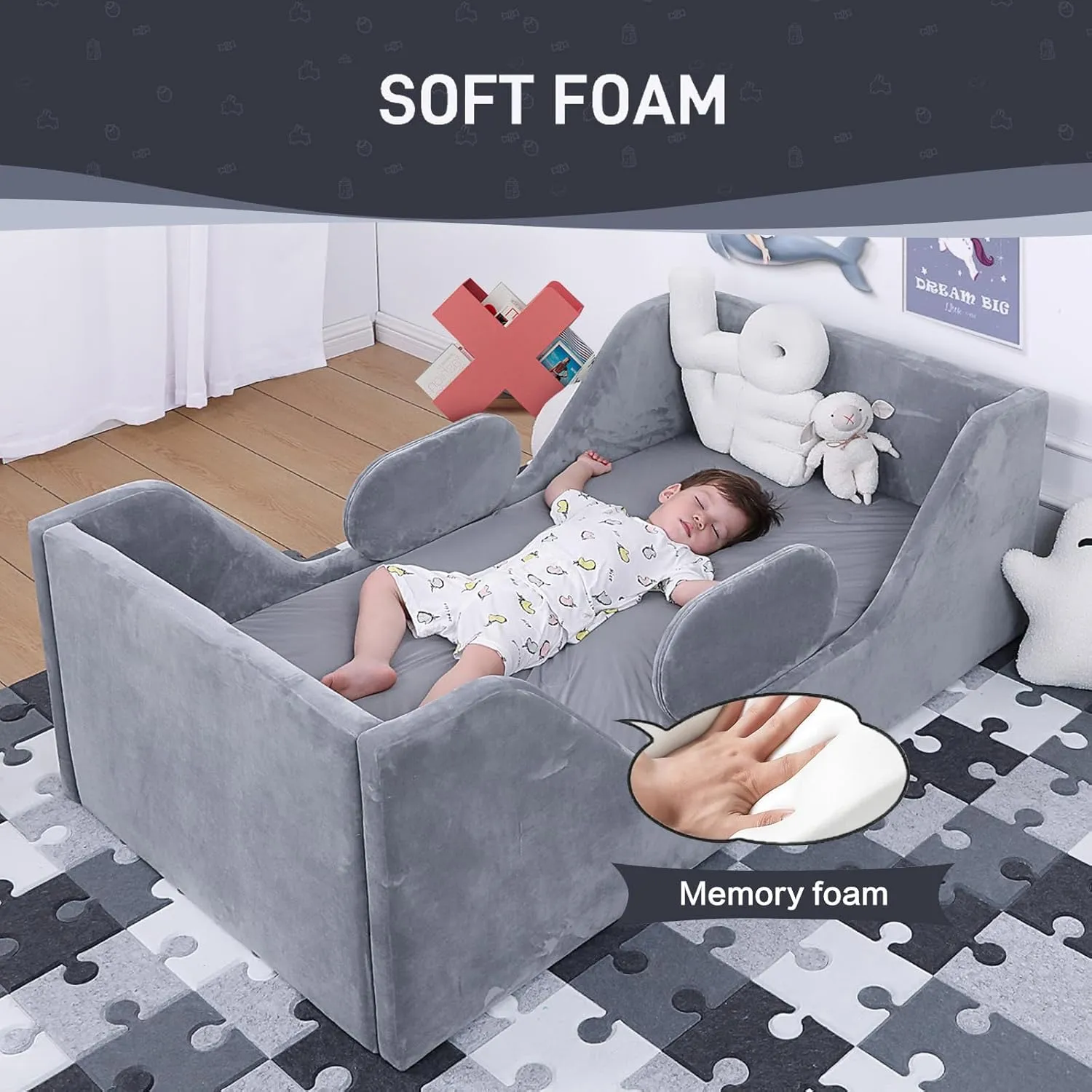 5 inch 100% Memory Foam Crib and Toddler Mattress, Waterproof Cover,Fits All Standard Crib & Toddler Beds (Mattress)