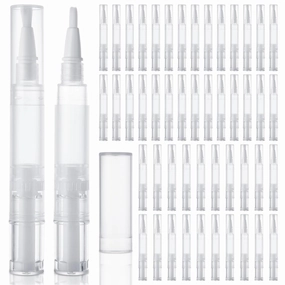 50PCS 5ml Cuticle Oil Pen Empty Nail Oil Pen Refillable Cuticle Oil Pen Transparent Nail Oil Cuticle Pen Bulk Empty Nail Oil Pen with Brush Tip for Nail Polish, Lip Gloss, Eyelash