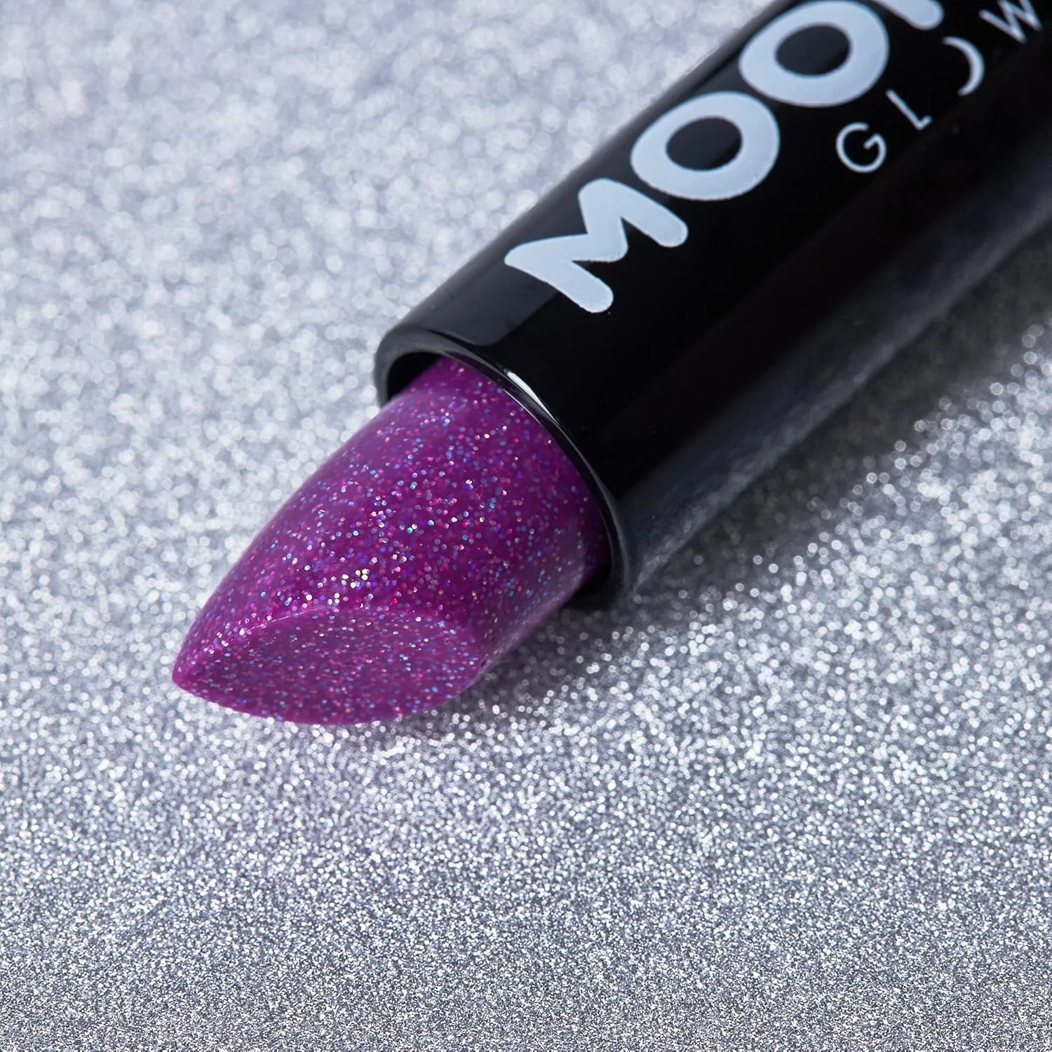 5g Neon UV Glitter Lipstick - Blue - Glows Brightly Under blacklights
