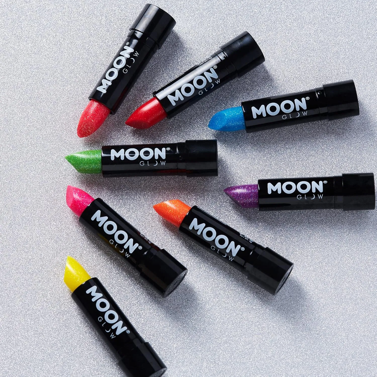 5g Neon UV Glitter Lipstick - Blue - Glows Brightly Under blacklights