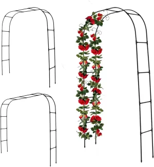 7.9 Ft H x 4 Ft W Metal PE Coated Pergola Arbor, Easy to Assemble 3 Sizes, for Various Climbing Plant Wedding Garden Arch Bridal Party Decoration Wide Arbor, 1 Pack