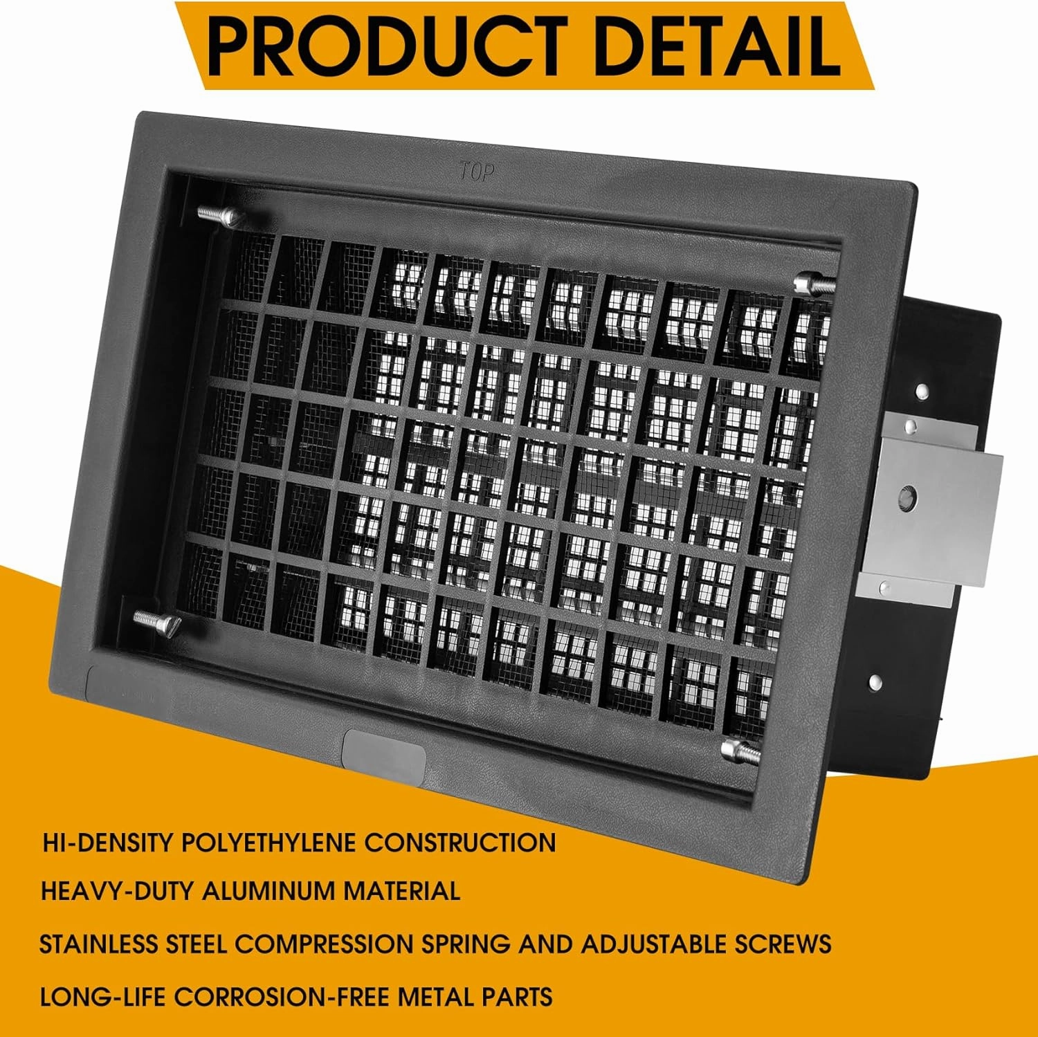 8" x 16" Automatic Foundation Vent for Ventilating Crawl Space Replacement Auto Air Vent, Black, 1 Pack