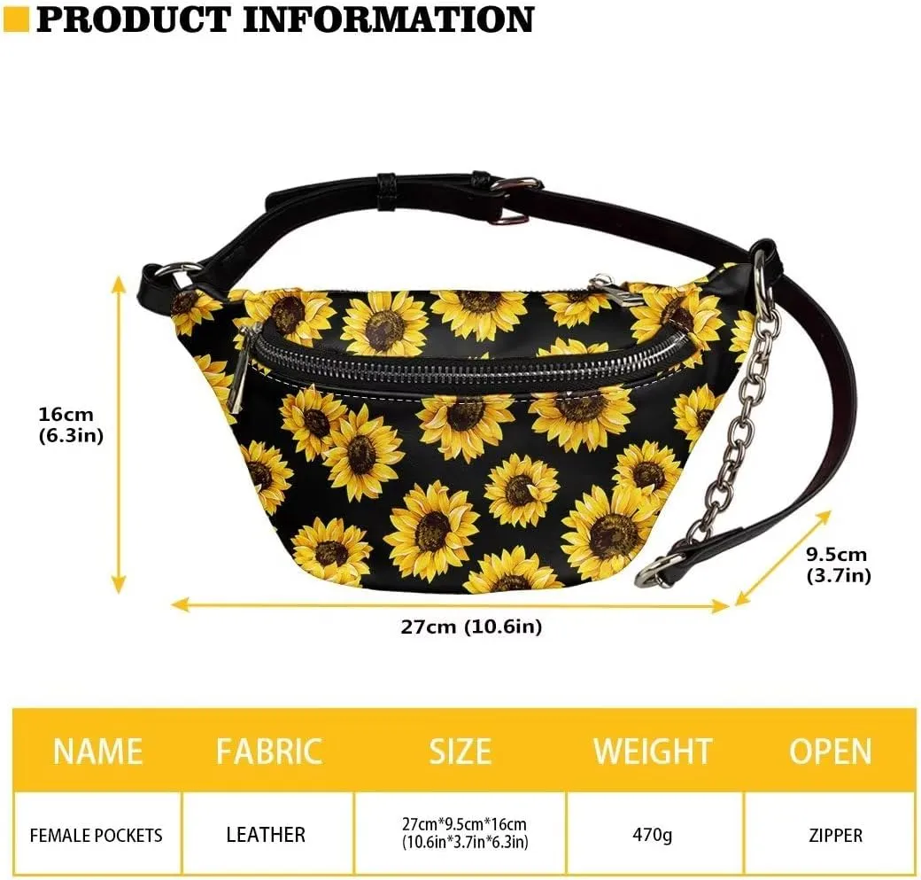 Abstract Waist Pack Bag Lightweight PU Girls Shoulder Bag Purse Zip Running Travel Belt Cell Phone Purses Travel Pouch for Running Hiking Workout Dog Walking Outdoor