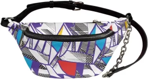 Abstract Waist Pack Bag Lightweight PU Girls Shoulder Bag Purse Zip Running Travel Belt Cell Phone Purses Travel Pouch for Running Hiking Workout Dog Walking Outdoor