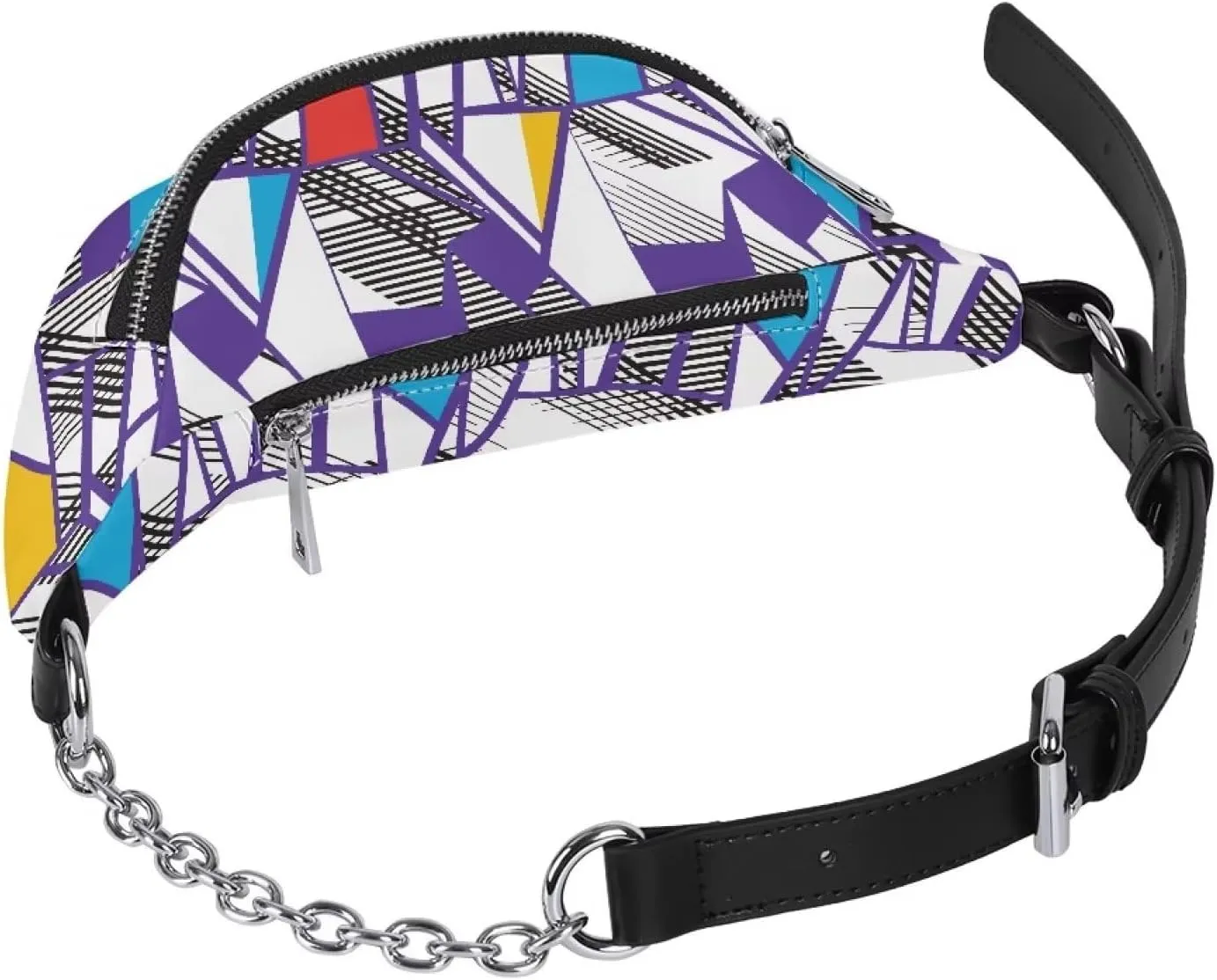 Abstract Waist Pack Bag Lightweight PU Girls Shoulder Bag Purse Zip Running Travel Belt Cell Phone Purses Travel Pouch for Running Hiking Workout Dog Walking Outdoor