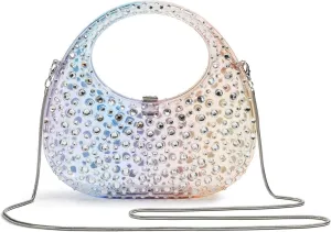 Acrylic Clear Handbag, Bling Rhinestone Evening Bag Transparent bag for Stadium Concert Party