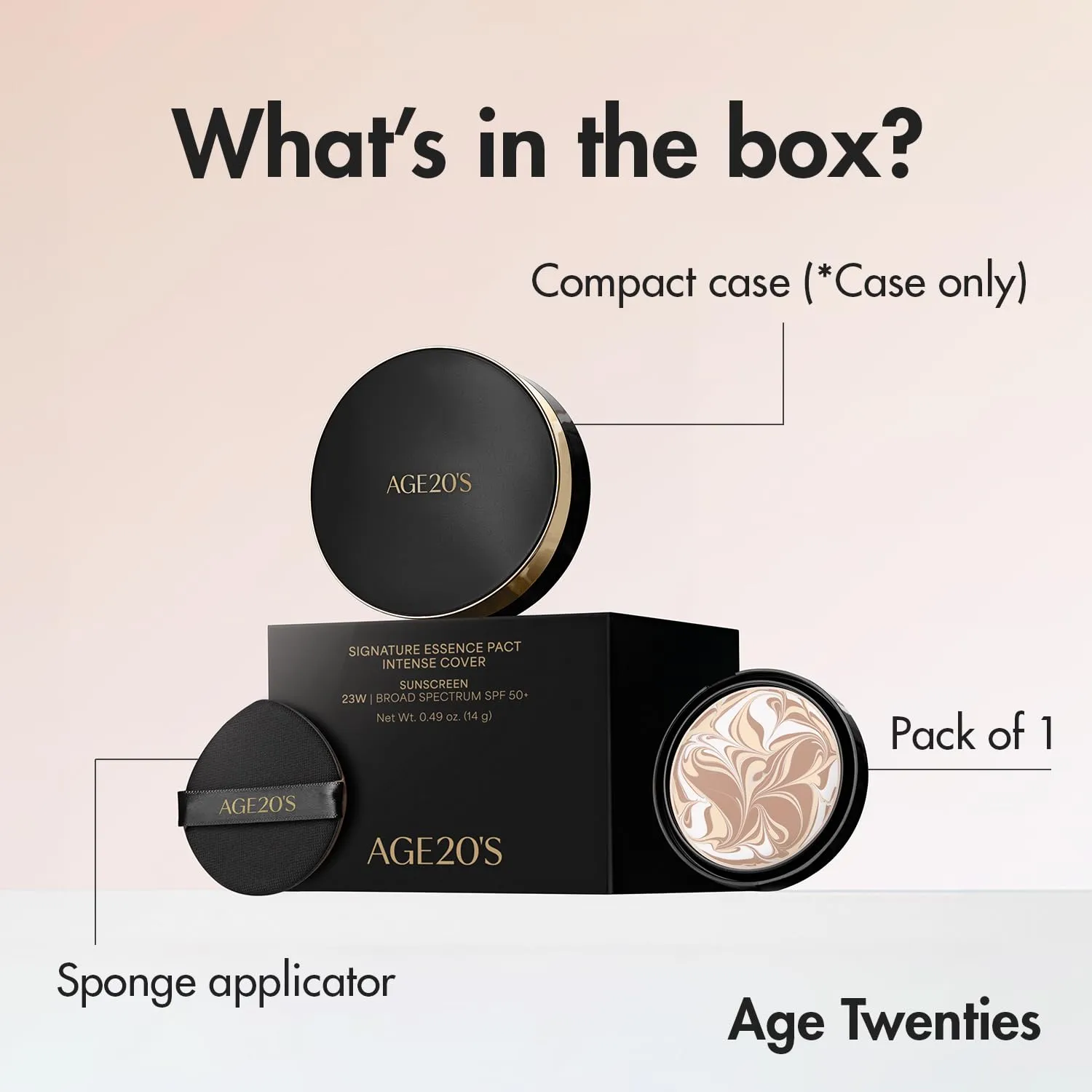 AGE20'S Signature Essence Pact SPF 50  | Pack of 1 | 28N WALNUT | Cream Foundation, Dewy Finish, Natural Coverage | Korean Cushion Foundation