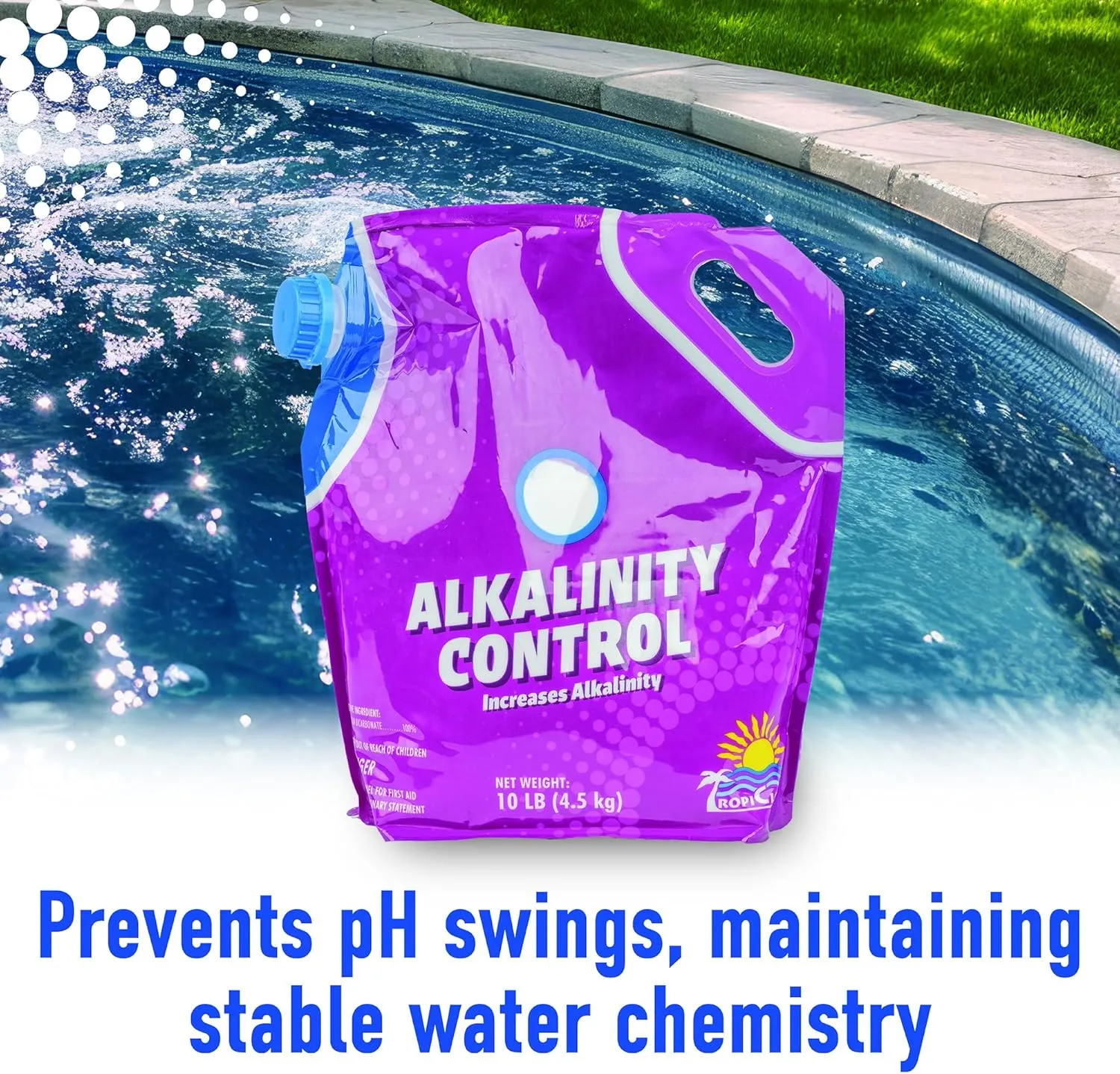 Alkalinity Increaser for Swimming Pools – Prevents Corrosion & Staining; Get's Alkalinity Up & Keeps pH Balanced, Easy-to-Use Pool Alkalinity Increaser for Optimal Water Quality (10 LB Bag)