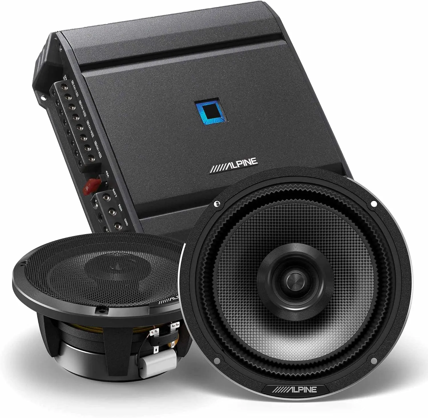 Alpine HDZ-65, Status Series Hi-Res 6.5" 2-Way Coaxial Speakers   S-A32F 320W 4-Channel Amplifier Bundle