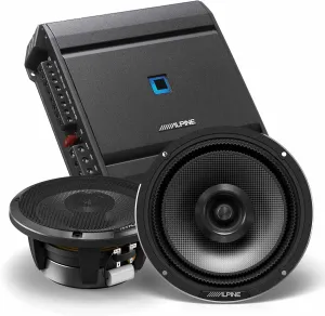Alpine HDZ-65, Status Series Hi-Res 6.5" 2-Way Coaxial Speakers   S-A32F 320W 4-Channel Amplifier Bundle