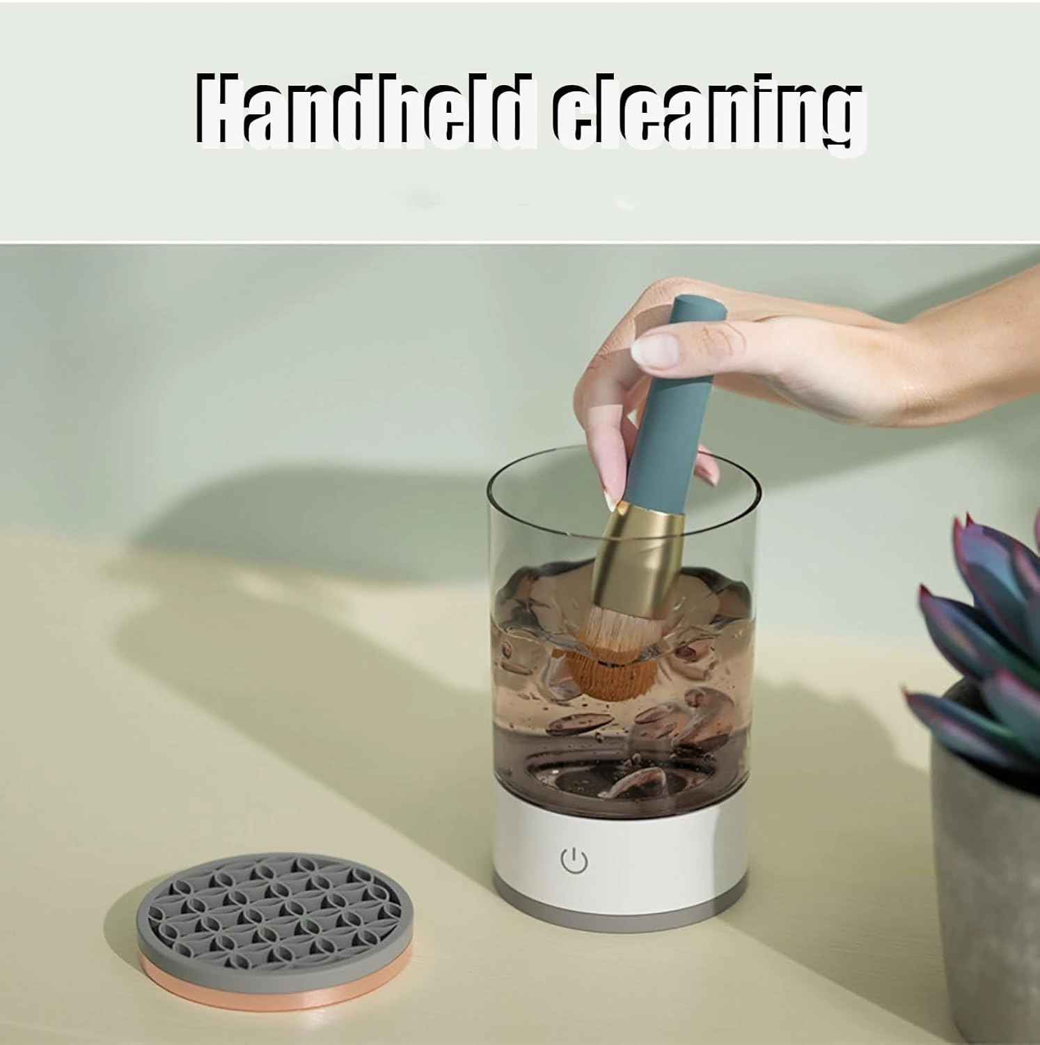 Amarune Electric Beauty Swirl Cosmetic Brush Cleaner, Cozy Luna Automatic Makeup Brush Cleaner (1 pcs)