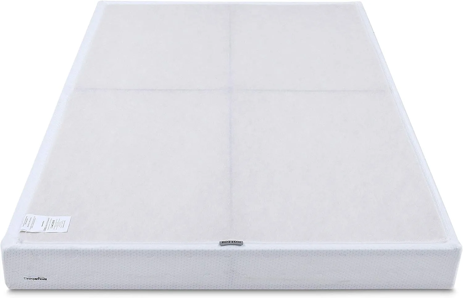Amazon Basics Smart Box Spring Bed Base, 5-Inch Height Mattress Foundation, Tool-Free Easy Assembly, Full, 74"L x 53"W x 5"H, White