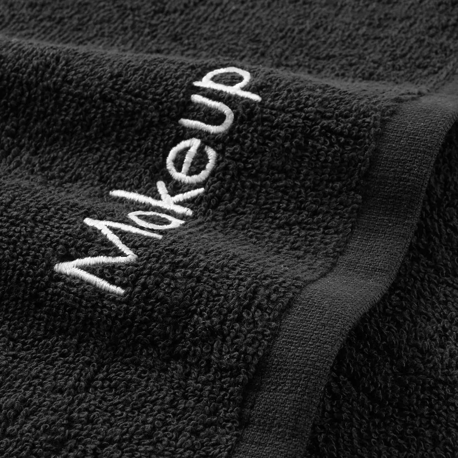 Arkwright Makeup Towels - Pack of 6 - Soft & Gentle Cotton Small FingerTip Powder Room Washcloth, Decorative Bathroom Essentials for Hosts & Artists, 11 x 17 in, Black
