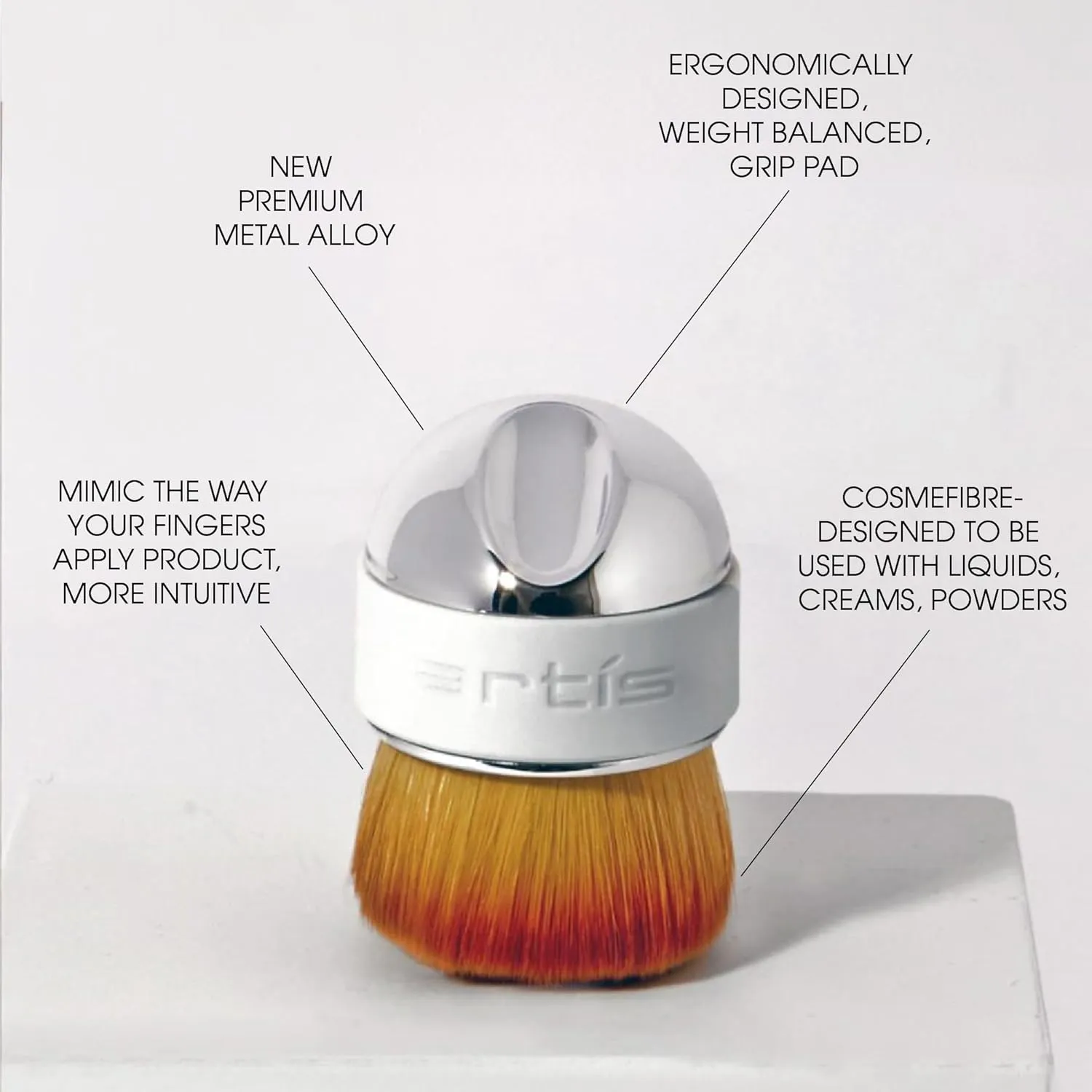 Artis Elite Palm Makeup Brush Luxury Synthetic Cosmefibre Brush Ideal For Foundation, SPF, Skincare Use With Liquids, Powders, and Creams Creates A Streak-Free Application