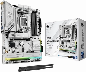 ASRock B860 Steel Legend WiFi 6E LGA1851 Intel Core Ultra (Series 2) DDR5 8666  (OC) MHz 256GB M.2 ATX Motherboard Thunderbolt SATA3 6.0 Gb/s PCIe 5.0 2.5G LAN HDMI DisplayPort BIOS Flashback