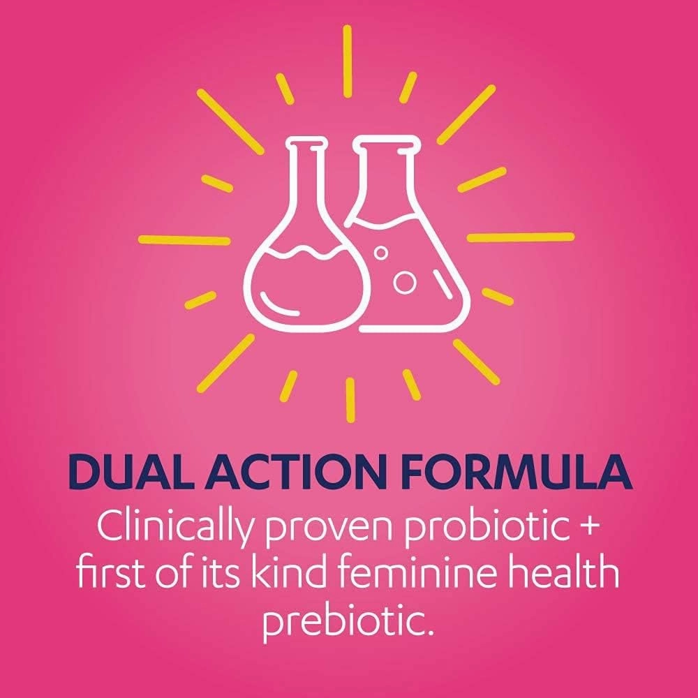 AZO Dual Protection, Urinary   Vaginal Support, Prebiotics and Probiotics for Women*, Starts Working Within 24 Hours, Non-GMO, 30 Count