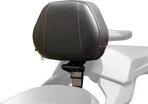 Ballistic Red Stitch Driver Backrest for Can Am Ryker 600 900 Sport & Ryker Rally Edition 2019-2023 Accessories, Adjustable Angle Lumbar Support Driver Back Rest Kit By Show Chrome 41-416CRED