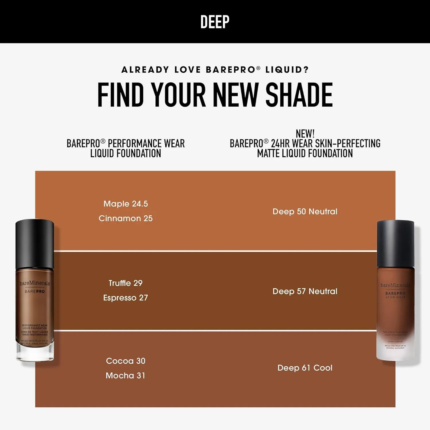 bareminerals Barepro 24HR Wear Matte Liquid Foundation Mineral SPF 20, Full Coverage Foundation Makeup for Mature Skin, Oil-Free, Vegan