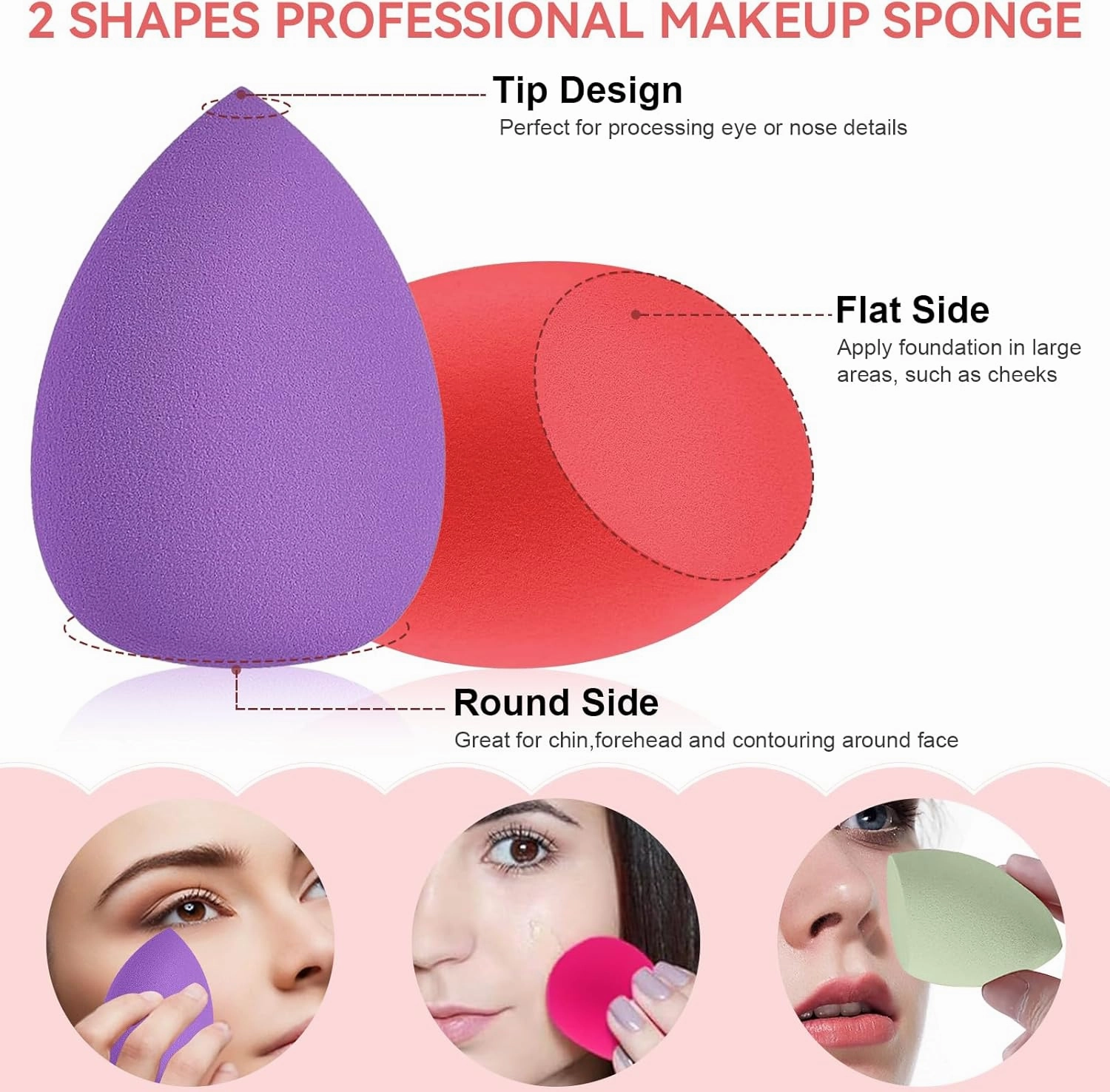 Beauty Blender DUAIU Makeup Sponge Powder Puffs, Cosmetic Puff Egg Foundation Sponges for Liquid, Creams and Powders
