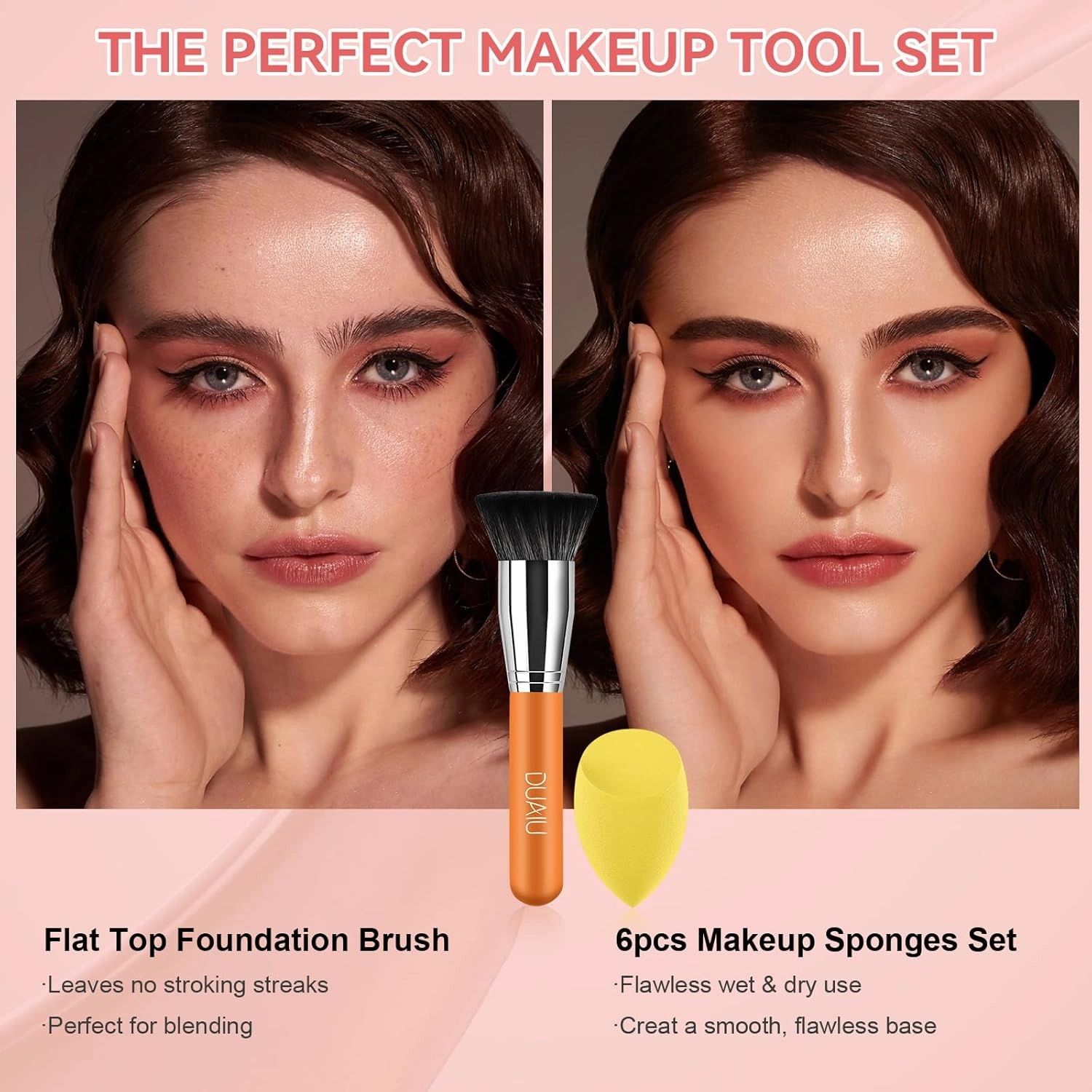 Beauty Blender DUAIU Makeup Sponge Powder Puffs, Cosmetic Puff Egg Foundation Sponges for Liquid, Creams and Powders