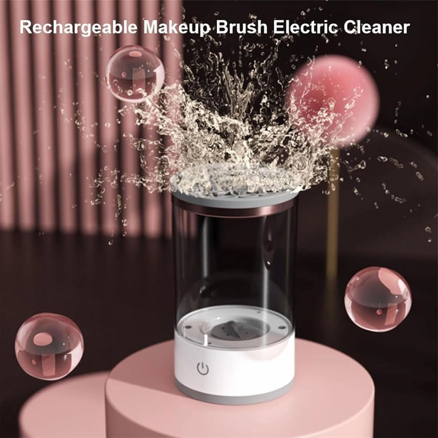 Beauty Swirl Cosmetic Brush Cleaner, Makeup Brush Cleaner, The Cozy Luna Brush Cleaner, Electric Makeup Brush Cleaner Machine for Deep Cleaning All Size Makeup Brus (1PC Transparent)