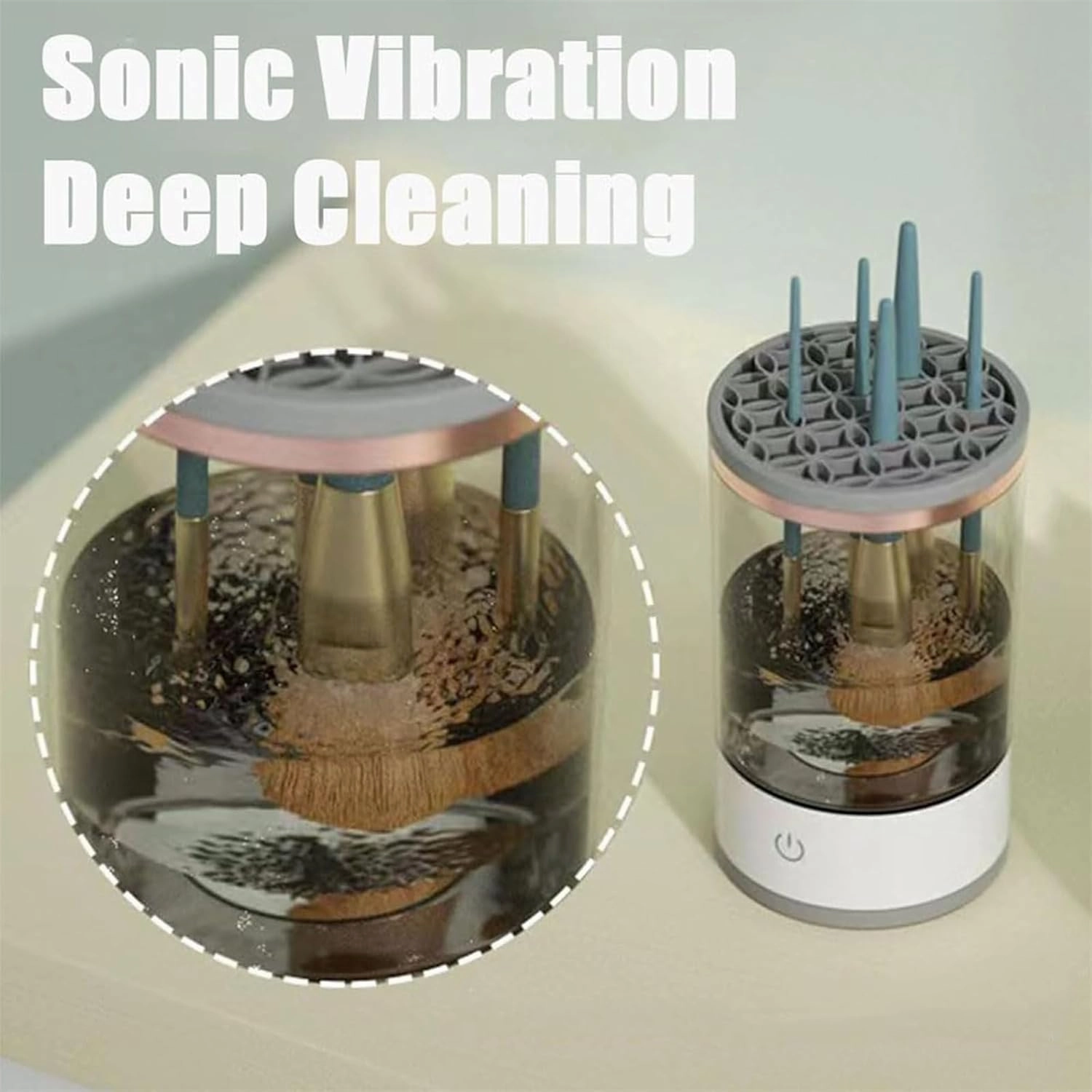 Beauty Swirl Cosmetic Brush Cleaner, The Cozy Luna Brush Cleaner, Electric Makeup Brush Cleaner - Automatic Spinning Cosmetic Tool for Deep Cleaning All Types of Brushes Set (Black,Charging)