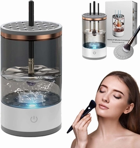Beauty Swirl Cosmetic Brush Cleaner, The Cozy Luna Makeup Brush Cleaner,Electric Makeup Brush Cleaner Machine, Make Up Brush Cleaner Cleanser Machine, Automatic Cosmetic Brush Cleaner (1PC)