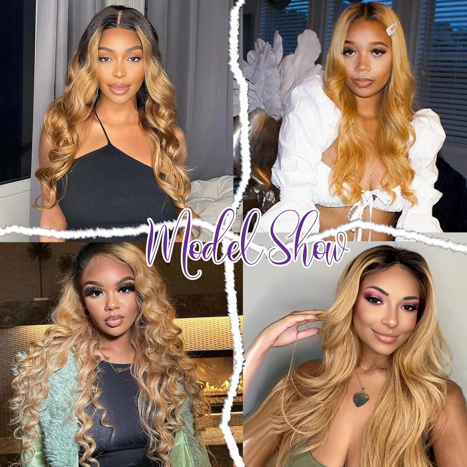 Belaved Honey Blonde 13X4 Lace Front Wigs Human Hair HD Transparent Body Wave 1B/27 Black Roots Wig Human Hair Pre Plucked HD Frontal 180 Density Glueless 22inch