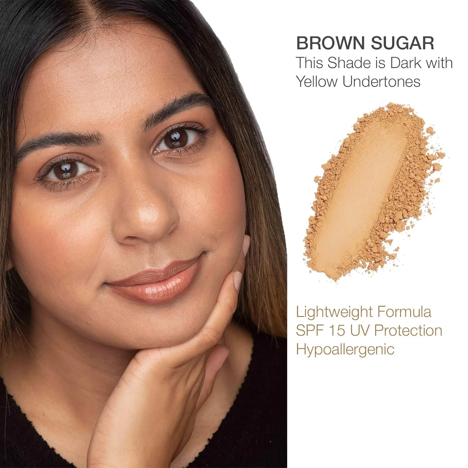 bellapierre Compact Mineral Foundation SPF 15 | Vegan & Cruelty Free Natural Makeup | Full Coverage Matte Foundation | Hypoallergenic | Oil & Talc Free - 0.35 Oz - Brown Sugar
