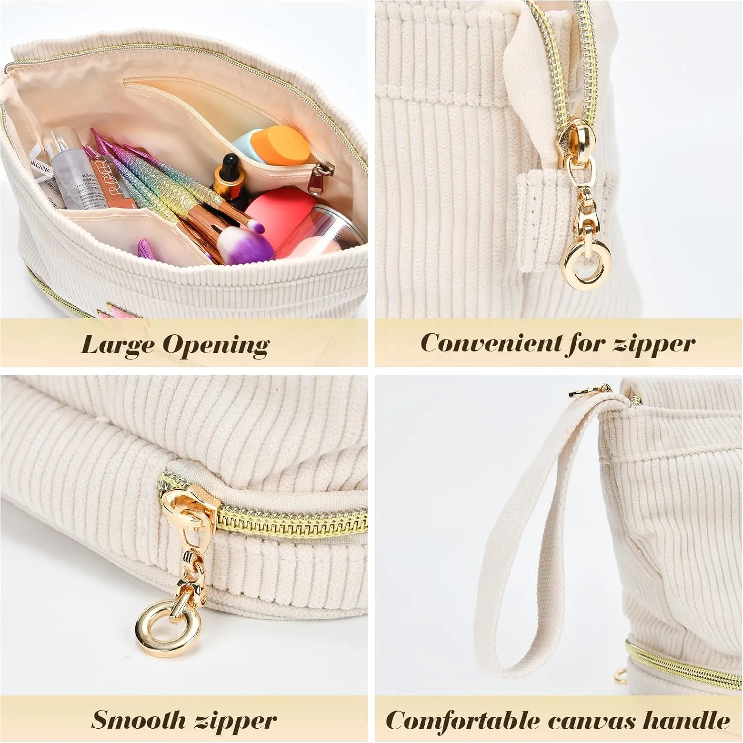Birthday Gifts for Girls, Personalized Initial Women Makeup Bag, Travel Make up Bag Cosmetic Bag Preppy Stuff Bag for Girlfriend Wife Teacher 18th Birthday Gifts for Girls Teen Girl Gifts Trendy - B