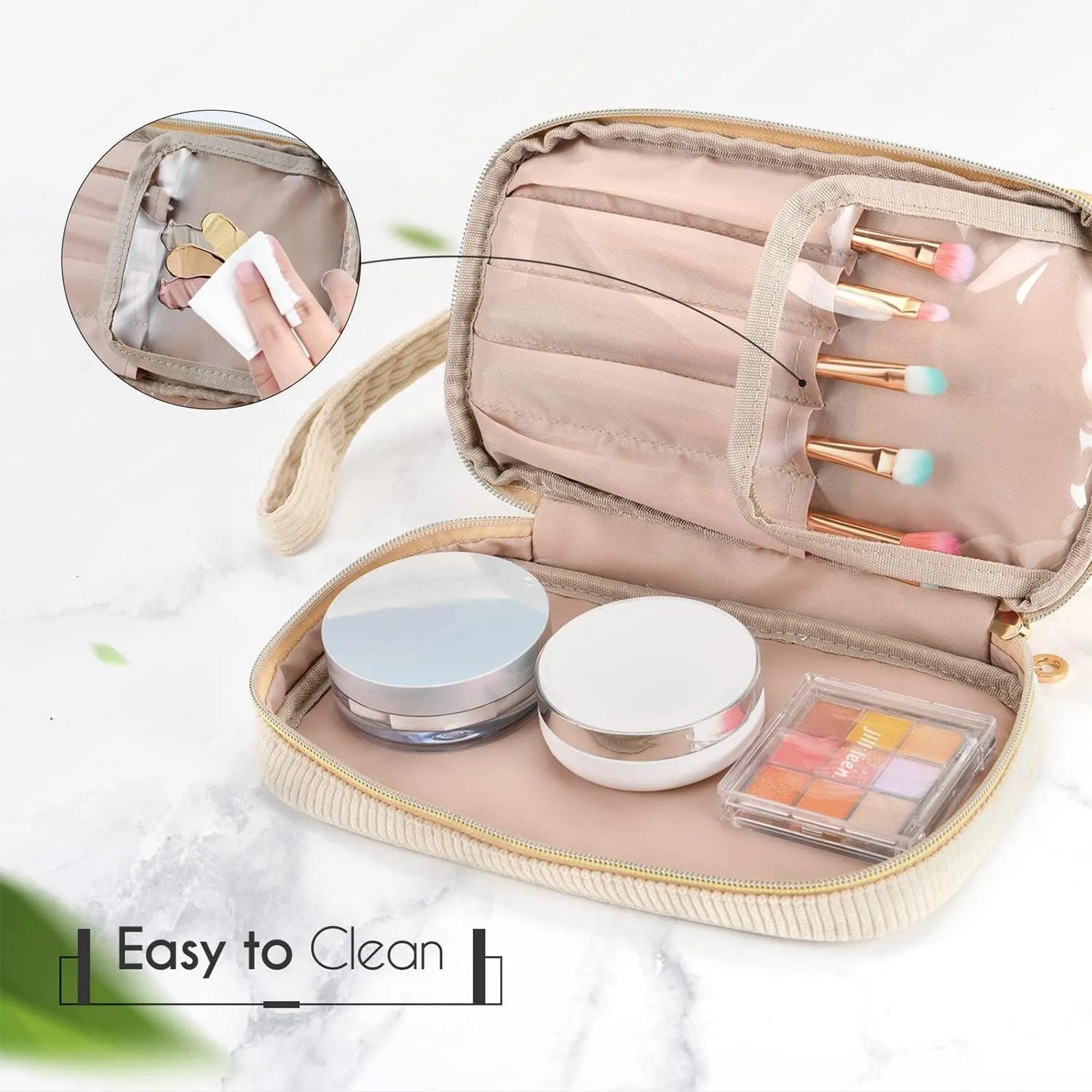 Birthday Gifts for Girls, Personalized Initial Women Makeup Bag, Travel Make up Bag Cosmetic Bag Preppy Stuff Bag for Girlfriend Wife Teacher 18th Birthday Gifts for Girls Teen Girl Gifts Trendy - B
