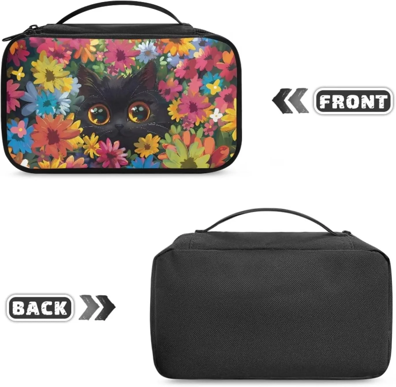 Black Horse Travel Make Up Organizer Bag Travel Size Toiletries Kit for Women Cosmetic Case Organizer for Ladies Zipper Pouch Easy To Clean & Protect Brushes From Dust