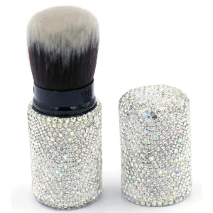Bling Rhinstones Retractable Brush for Face Makeup & Foundation for Liquid, Cream and Powder Face Makeup (Silver)
