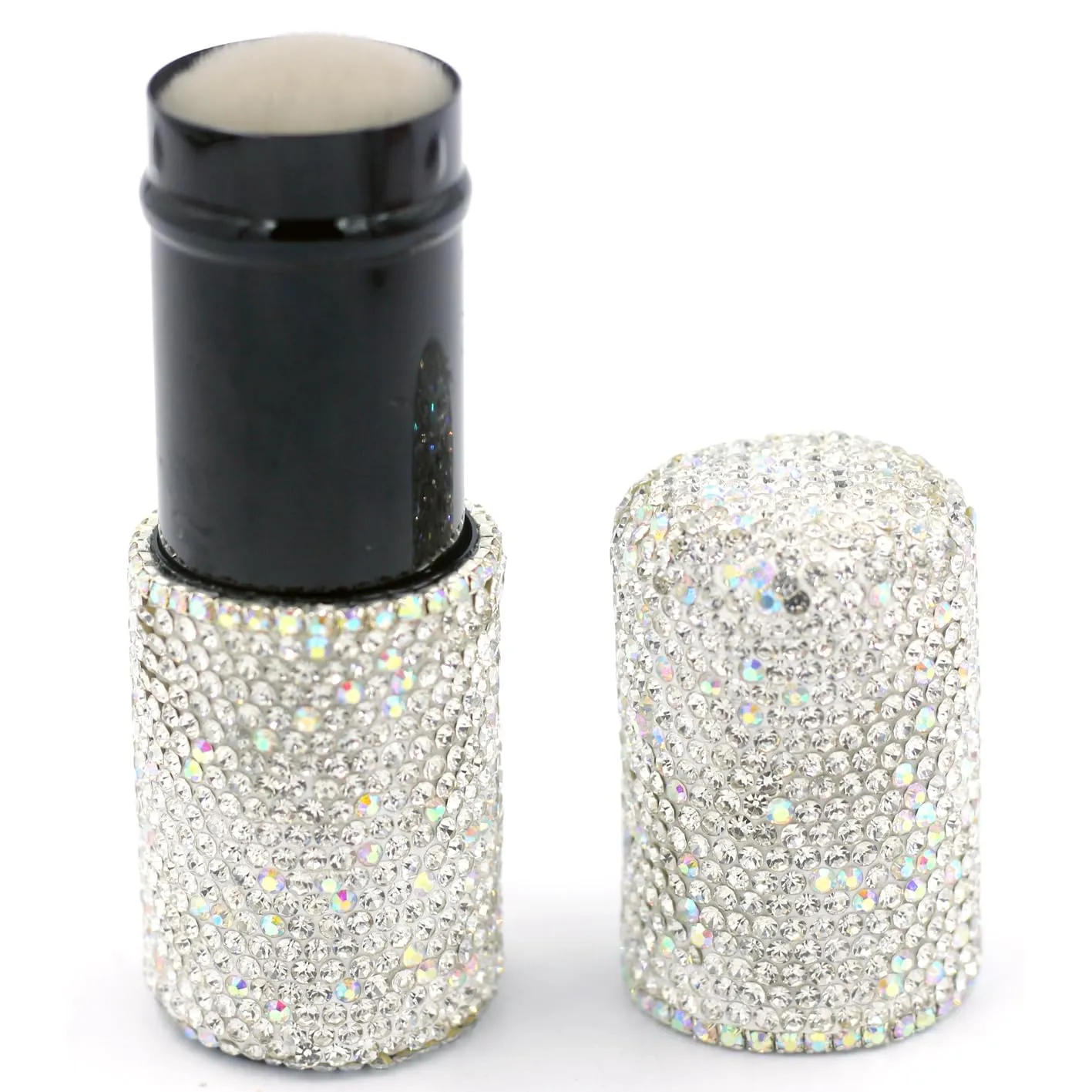 Bling Rhinstones Retractable Brush for Face Makeup & Foundation for Liquid, Cream and Powder Face Makeup (Silver)