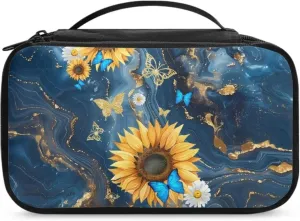Blue Marble Travel Bag Travel Makeup Bag Organizer Makeup Brush Travel Case Wear-resistant Cosmetics Bag Travel Essentials Makeup Brush Holder Storage Wonderful Gift for Women